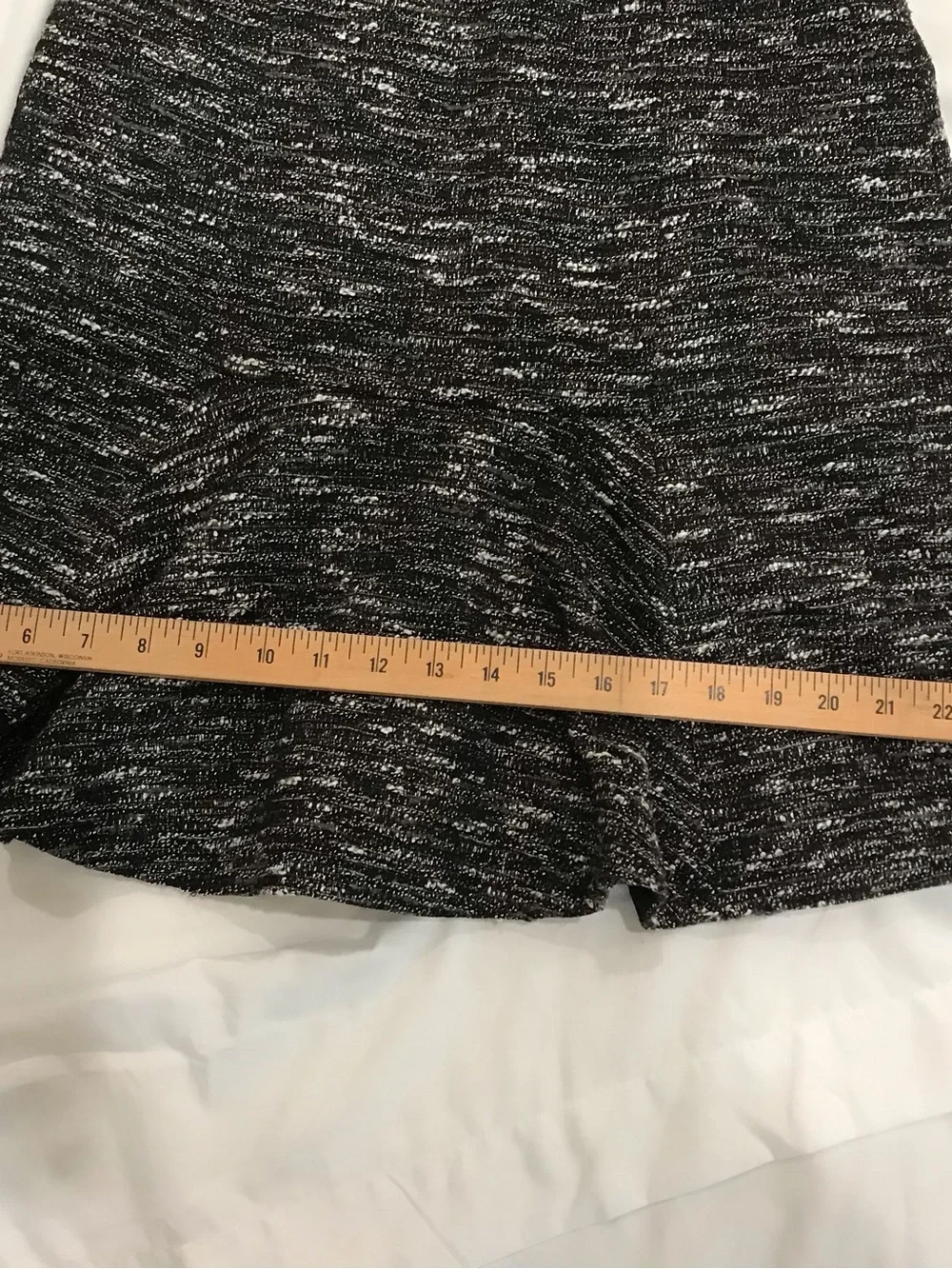 Ladies Black & Gray Textured Fit-and-Flare Dress